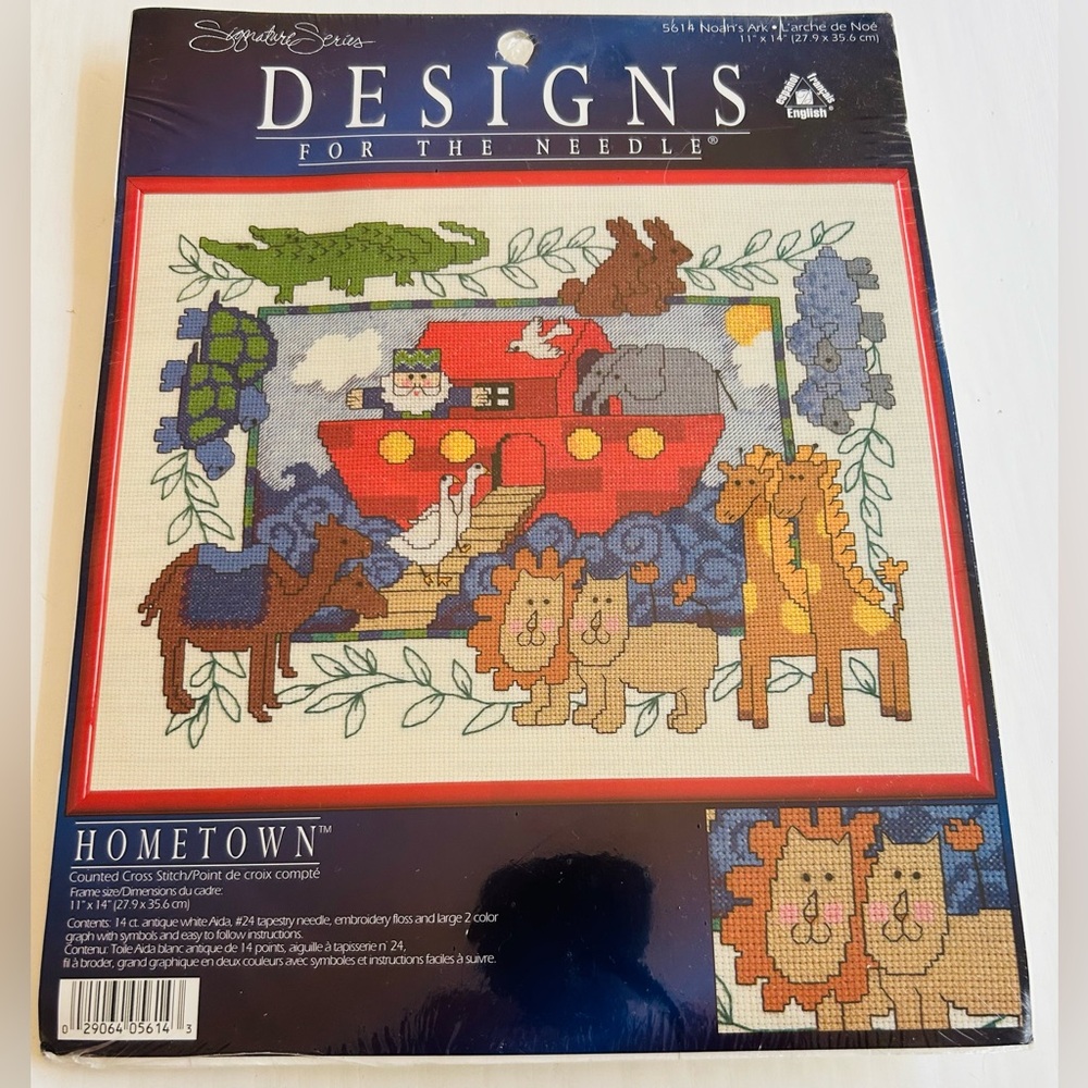 Noahs Ark HOMETOWN Design For The Needle 11"x14" CTD Cross Stitch Kit-Sealed/NEW